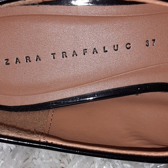 ZARA BLACK PATENT FLATFORM OXFORDS - Picture 7 of 7